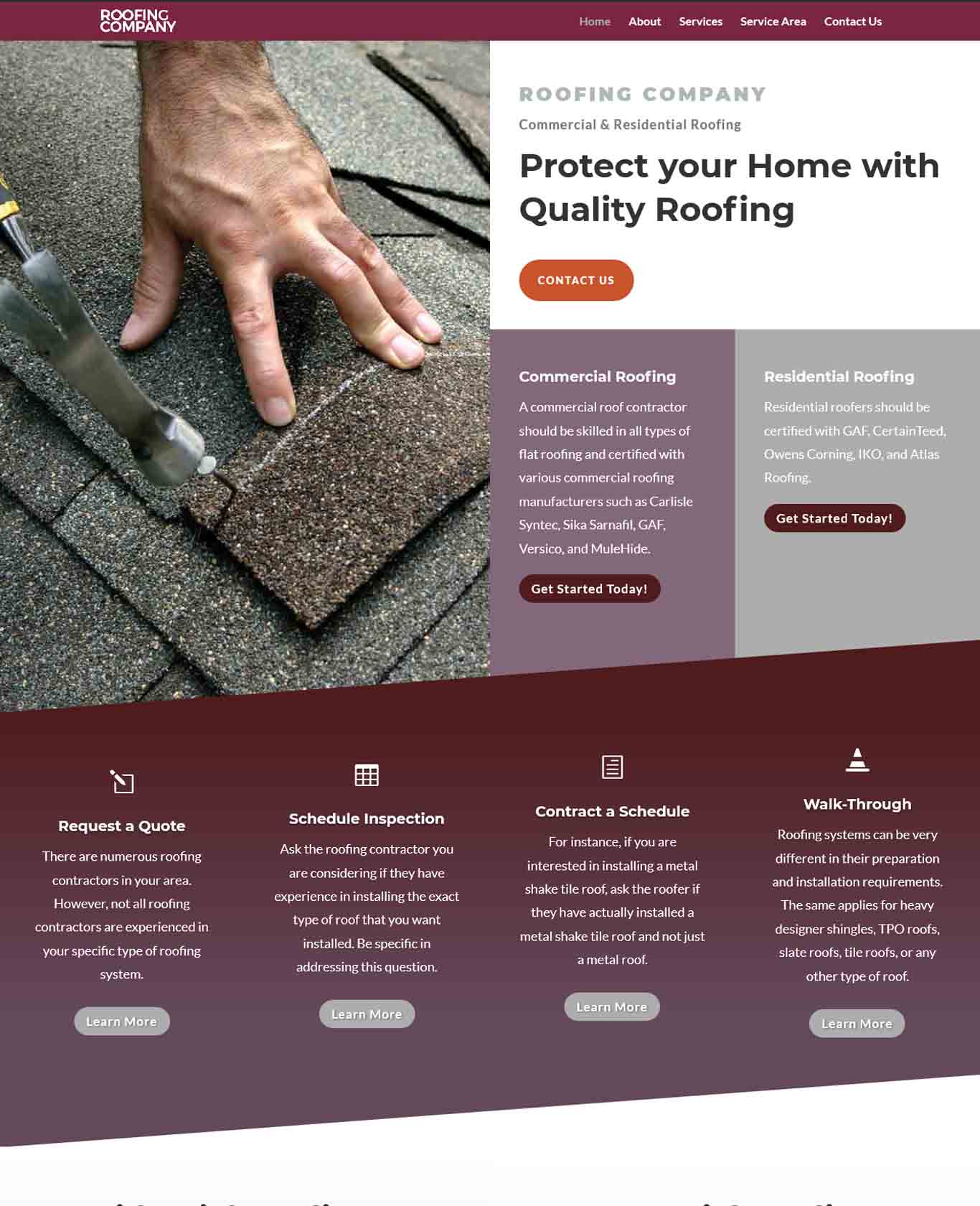 Roofer Website Sample Design 3 Roofer Website Sample Design 3
